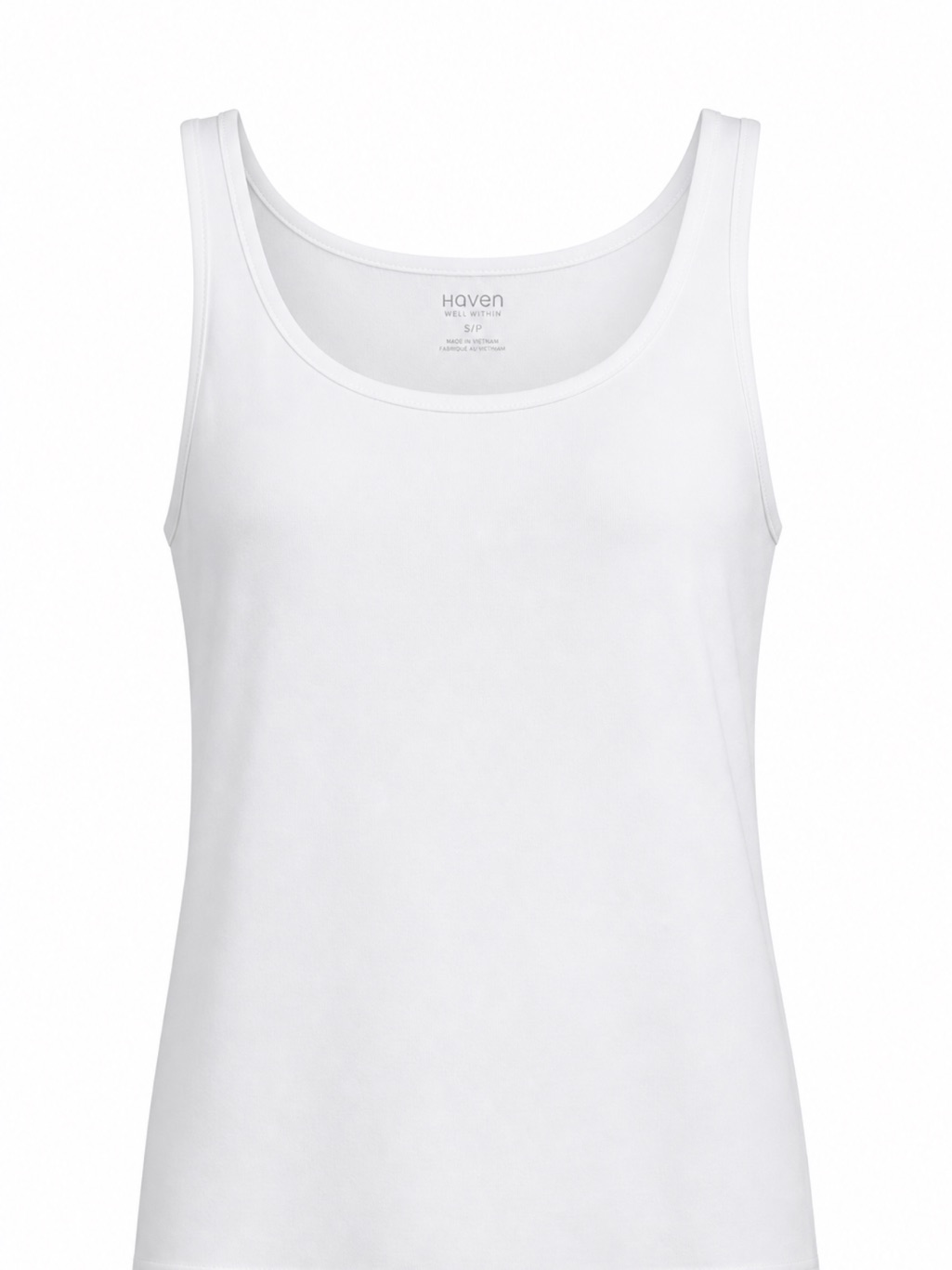 Everyday Scoop Neck Tank Top White 100% Cotton
